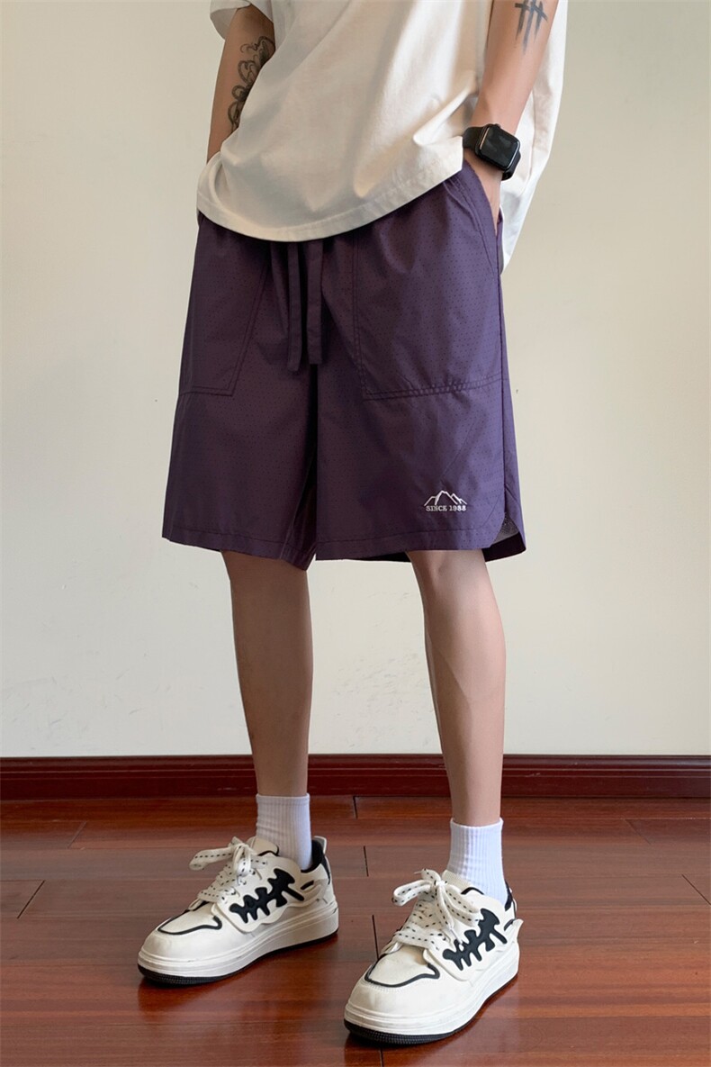 ！2025夏季新款男士透气冲孔冰凉短裤百搭五分裤DK251P45,男装休闲裤,电商B220