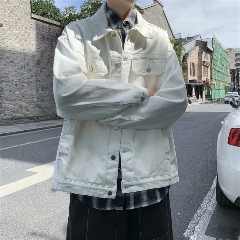 潮春秋季白色牛仔外套男宽松韩版bf百搭夹克上衣ins潮JX306,男装夹克,星座1116A-1（原606A）
