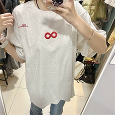 万针全刺绣解构设计260克重磅双纱纯棉高品质美式高街短袖T恤特35，男装T恤，电商A486
