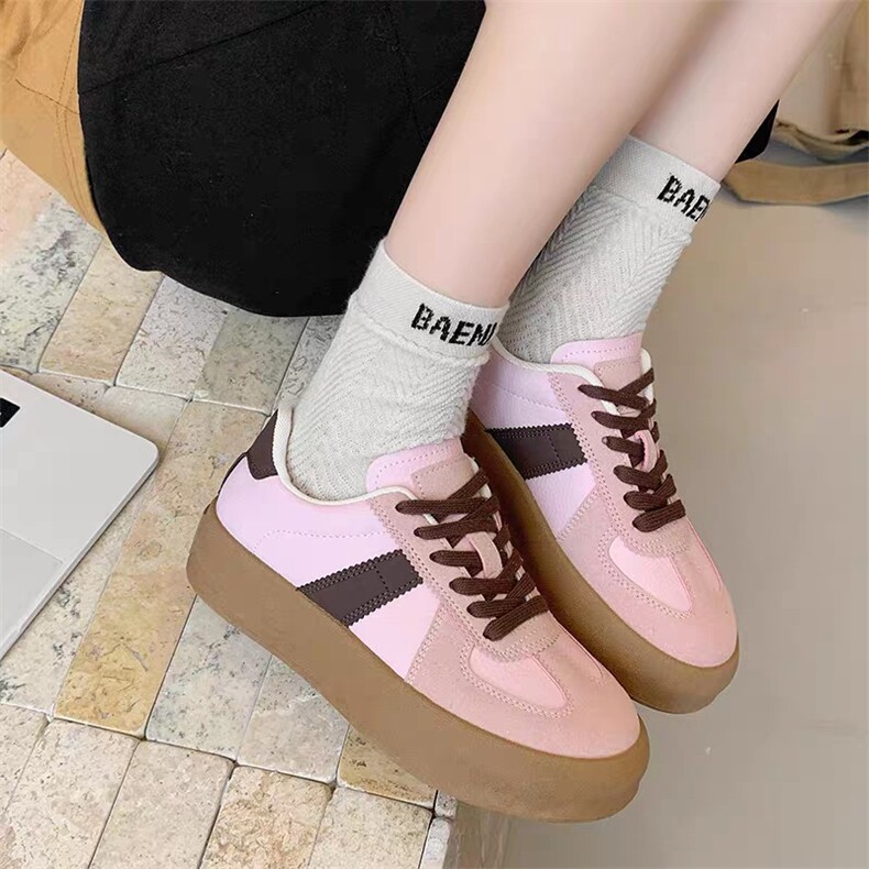 新款复古真皮德训鞋女2025早秋新款软底软面平底舒适百搭防滑，女鞋休闲鞋，泰合衣坊