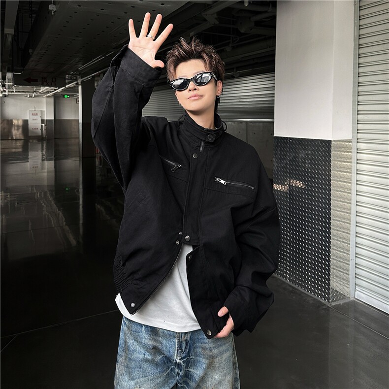 美式立领巴恩风夹克秋冬覆古百搭休闲外套-JK8577,男装夹克,星座1002-2