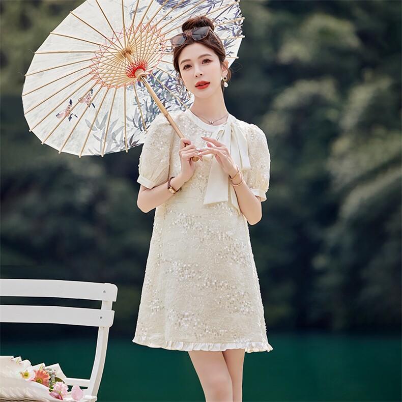 现货209-2829-P110-K178亮片连衣裙甜美夏天,女装连衣裙,韩蜜菓
