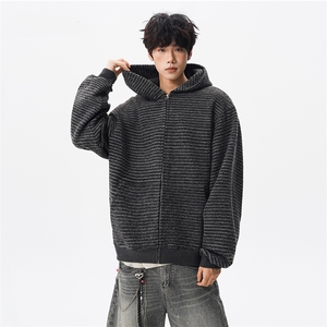 网图-条纹开衫加绒加厚卫衣男  xh165-特p60 加绒xh165jr-特p75图片