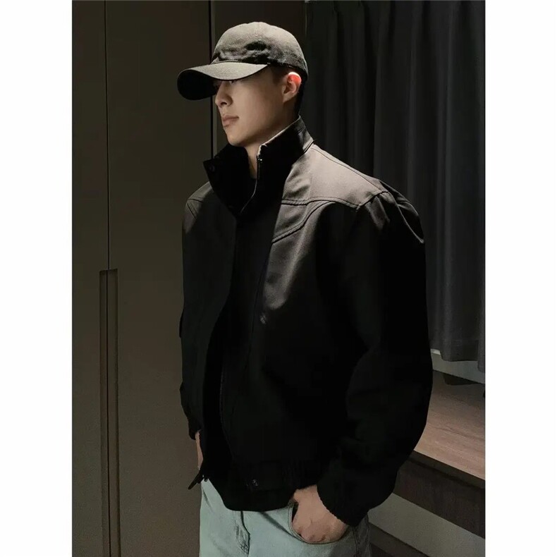 JK722-尺码M-3XL-P65-X138-秋季立领骑兵夹克显宽硬汉风夹克外套,男装夹克,星座1811B