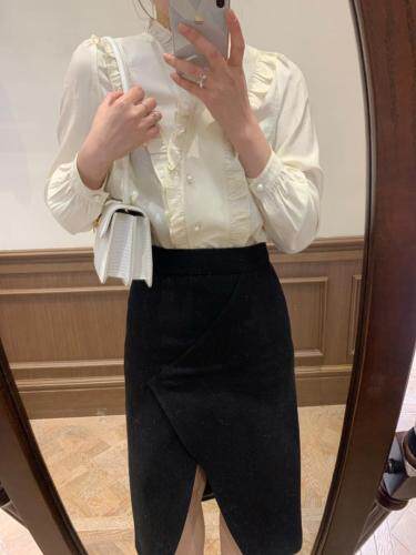 独屿2021春木耳边设计上衣，女装，独屿