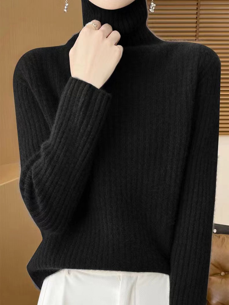 半高领加厚打底衫女2025秋季新款时髦配大衣修身内搭超保暖针织衫,针织衫/毛衣,萱芳婷羊绒