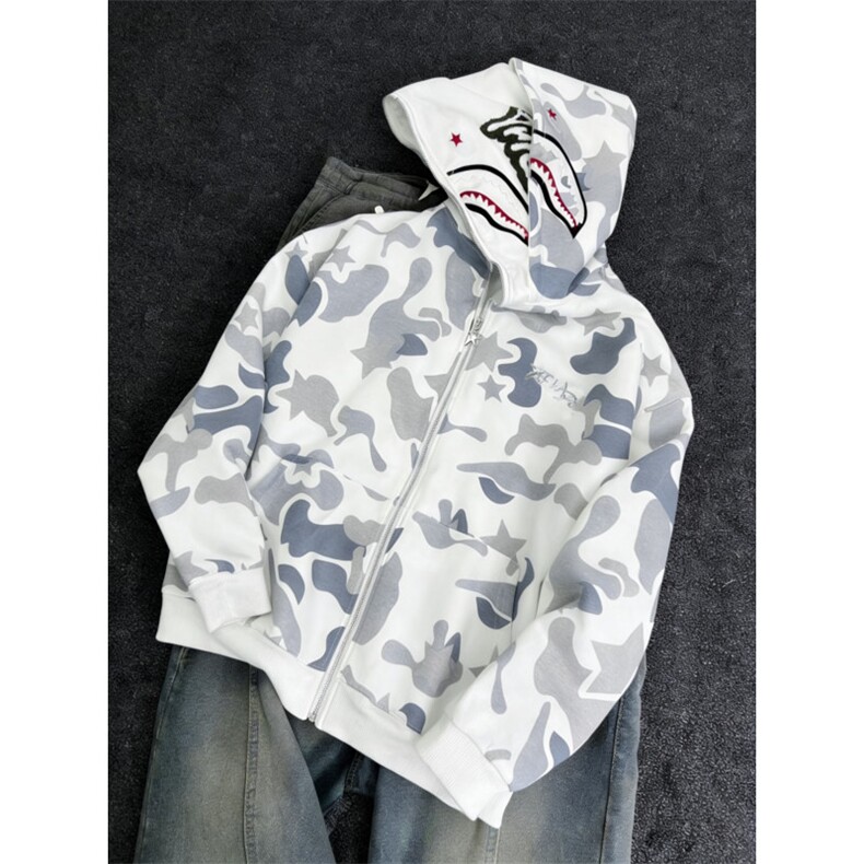 现货特P45美式迷彩鲨鱼情侣卫衣~XZ610A-W8805，男装卫衣，星座610A