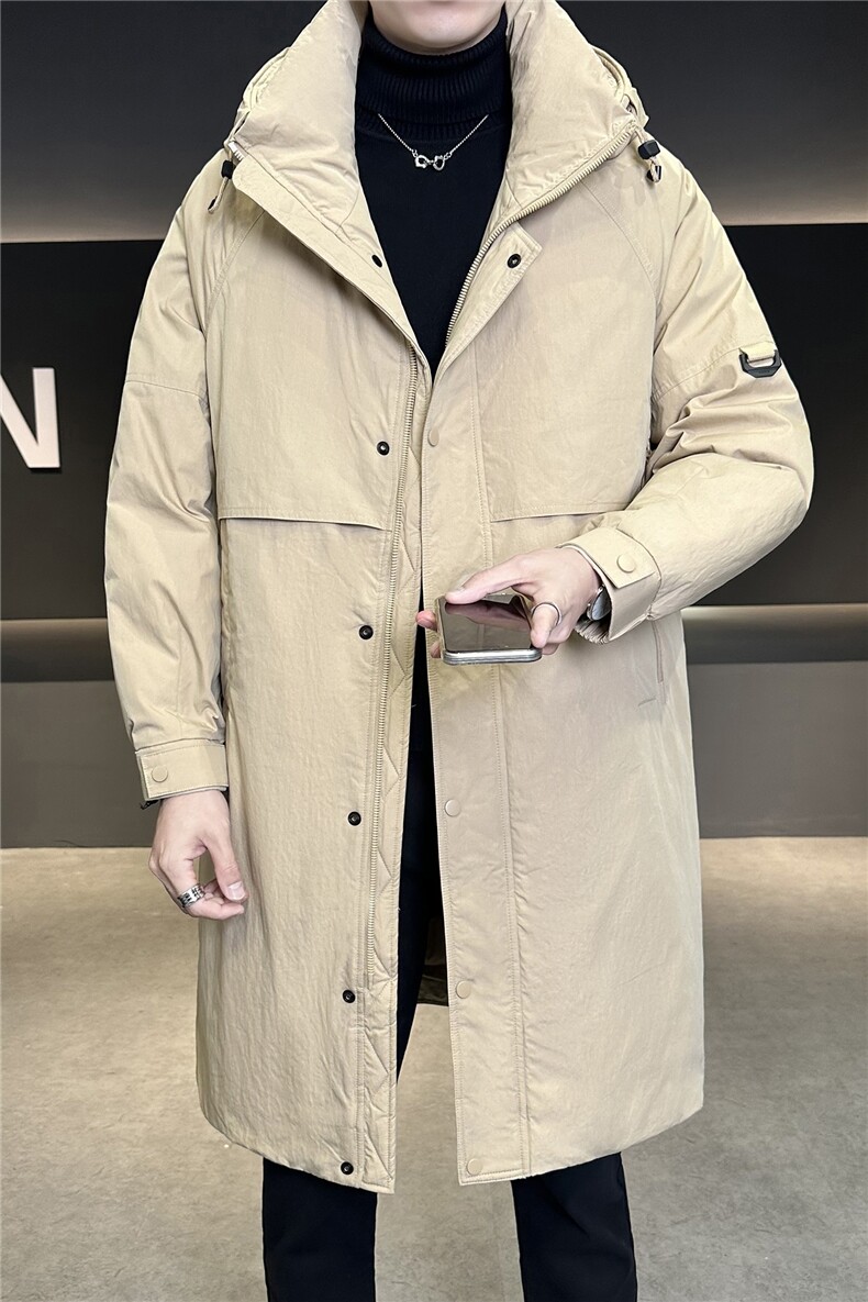 标90羽绒服男中长款连帽2025新款冬季外套B240-YR8019-1-P365,男装羽绒服,电商B240