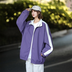 815A-MJ79072-65特两面穿拼接外套夹克潮牌冲锋衣服女模，男装夹克，星座815A