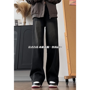 xz905-Z090# 特P38 美式高街宽松阔腿牛仔裤图片
