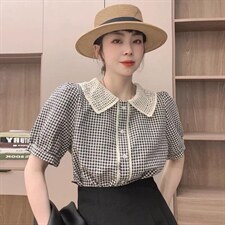韩版蕾丝格子开衫，其它，依多坊