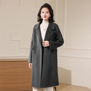 2025双排单扣翻领大衣，女装毛呢外套，贝源羊绒