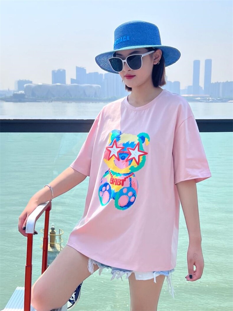 OUGNI现货起泡工艺T恤潮，女装T恤，OGENI 欧葛妮