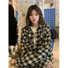 港风穿搭格子衬衫女春季新款小众设计上衣外套CK381，男装衬衫，星座1116A（原606A-3）