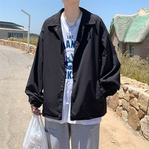 韩版ins潮流翻领夹克宽松工装外套春季日系立领衬衫男 W6907-P30图片