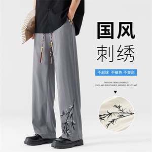 夏季男士新中式休闲裤 时尚港风直筒裤 K81-P25图片