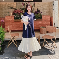 2025夏季牛仔拼接连衣裙L6092-P125-K188，女装连衣裙，2C322
