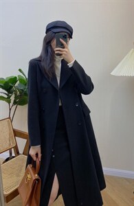 独屿 收腰赫本大衣 现货图片