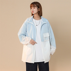 现货中性防晒衣女户外拼接潮牌防晒服男夏季上衣225-2-20525-P45，男装防晒衣，星座225-2