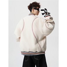 706-1-LK8796-P128现货秋冬男士美式运动夹棉棒球领棉服外套，男装棉衣，星座706