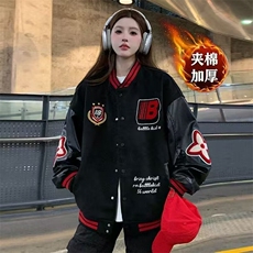 1506-1/J57831/P69徽章拼接撞色棒球服外套男女秋冬潮牌美式，女装短外套，星座1506-1
