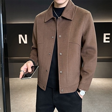 双面羊毛毛呢外套男款2025秋冬季新款毛呢夹克B240-W802-P268，男装夹克，电商B240