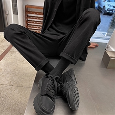 2025新男士加绒加厚黑色百搭修身小脚休闲裤子6611/p48加绒P58，男装卫衣，电商B381-2