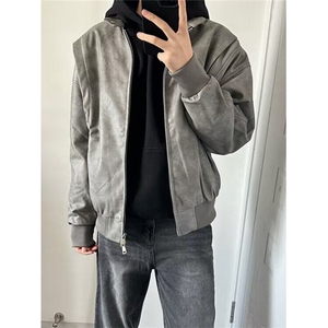 解构cleanfit棒球服外套男春季新款潮牌宽松立领飞行夹克 J46图片
