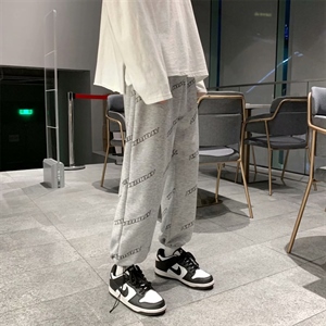 新款高街裤子男韩版潮流运动痞帅休闲裤潮牌百搭束脚裤k3190-p35图片