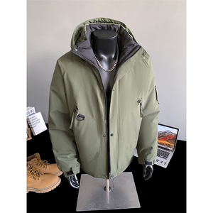 冬季冲锋衣棉服男士棉袄连帽工装棉衣加棉加厚潮A266-MY8014-P75图片