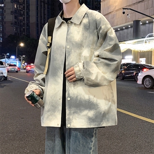 脏脏花翻领夹克男秋新款潮复古宽松休闲情侣外套 A436-2380-P60图片