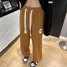 XZ616秋季新款宽松百搭植绒字母C休闲卫裤TY381P50控65，男装休闲裤，星座512A（原616）