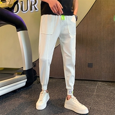 灰色春夏新品抖音小脚社会小伙运动裤男束脚九分裤K108-P55-控79，男装休闲裤，电商A108