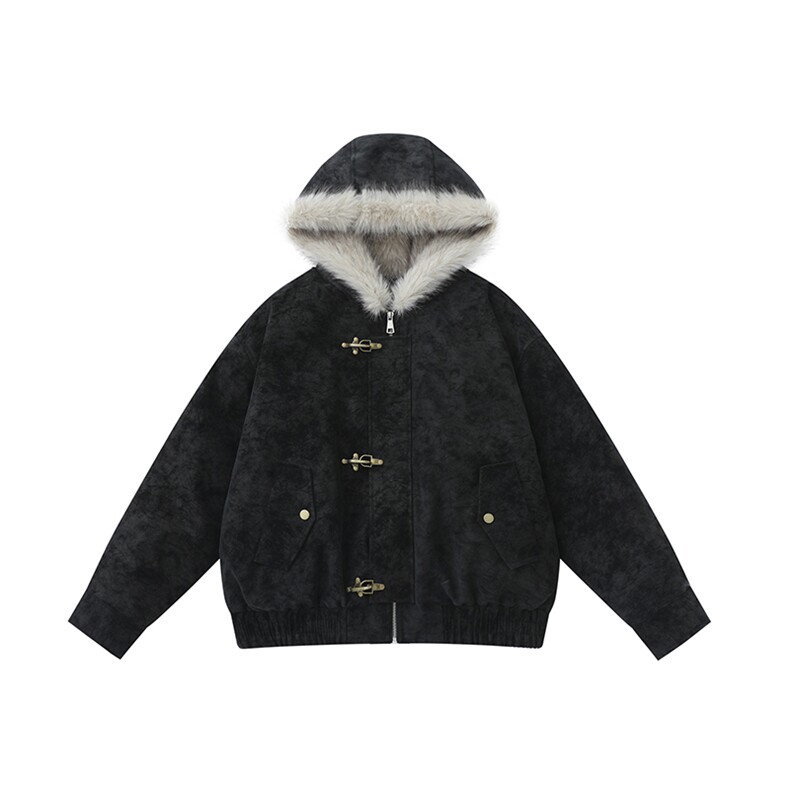手塞棉）雾面皮衣男冬季飞机扣加厚连帽棉服AMF003-P130-控249,男装皮衣,星座216(原A116)