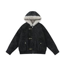 手塞棉）雾面皮衣男冬季飞机扣加厚连帽棉服AMF003-P130-控249，男装皮衣，星座216(原A116)