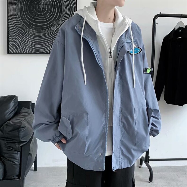 夹克男春秋韩版宽松痞上衣服百搭ins港风假两件外套W1606-P58,男装夹克,星座512-4