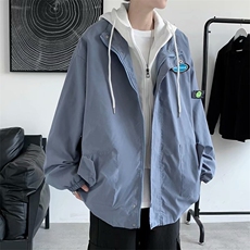 夹克男春秋韩版宽松痞上衣服百搭ins港风假两件外套W1606-P58，男装夹克，星座512-4