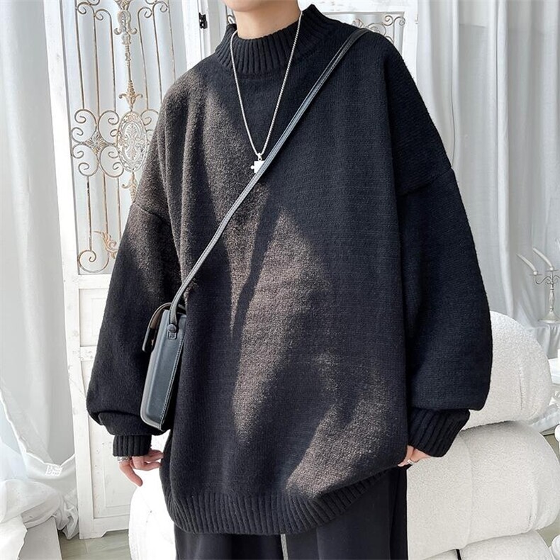 2022美式纯色简约百搭打底衫男宽松套头毛衣针织衫MY103-P40,男装针织衫/毛衣,电商A001-1
