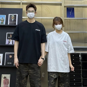 万针全刺绣工艺抖音得物高品质260克重磅纯棉双纱美式高街短袖T恤图片