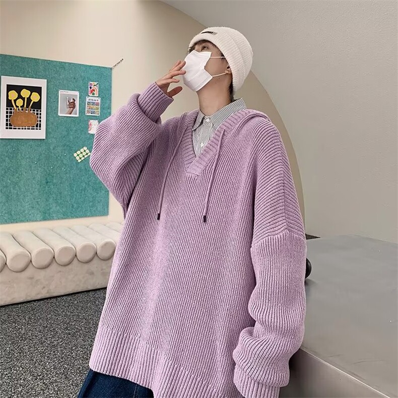 B435P42套头毛衣女秋冬慵懒宽松针织衫韩版卫衣外套小众日系上衣,男装针织衫/毛衣,星座512-6