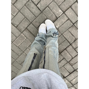 自家图，图牛仔裤男秋冬微喇叭cleanfit裤子KZA54-P68图片