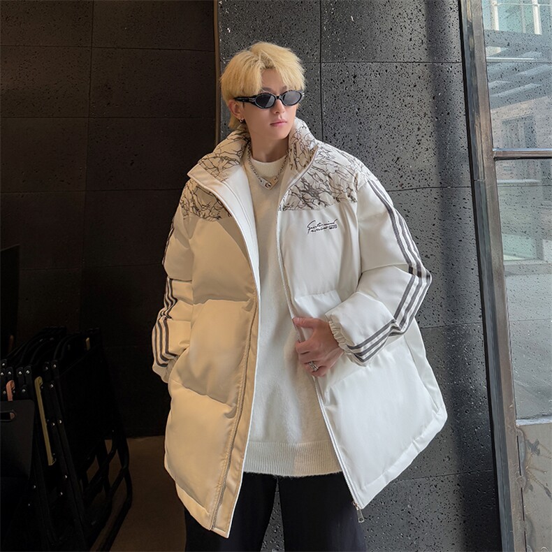 PU皮棉服冬季宽松港风棉衣立领冬装棉袄外套男MY249-特P105控168,男装棉衣,电商B370