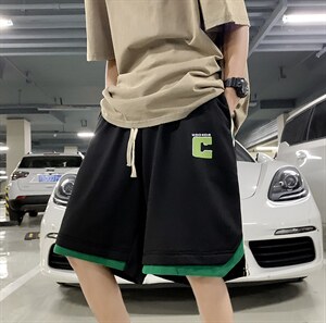 侧边织带运动短裤男高街ins休闲裤夏季宽松潮牌五分裤 K3340-P26图片