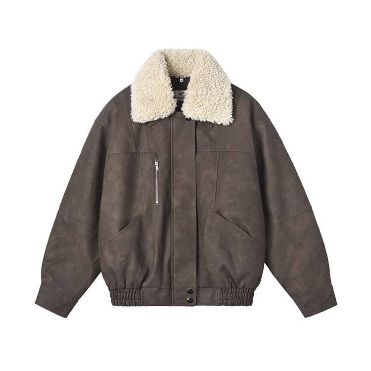 网图毛领翻领棉衣男冬季保暖加厚美拉德皮衣机车服棉衣Y162-P115,男装皮衣,星座1001-1