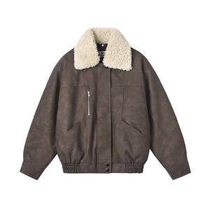网图 毛领翻领棉衣男冬季保暖加厚美拉德皮衣机车服棉衣Y162-P115图片