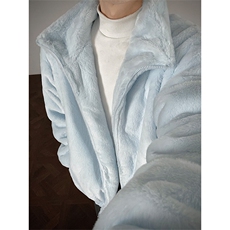 韩系短款毛绒外套加厚潮牌痞帅高级感棉服情侣D2660-TP60128，男装棉衣，电商A102