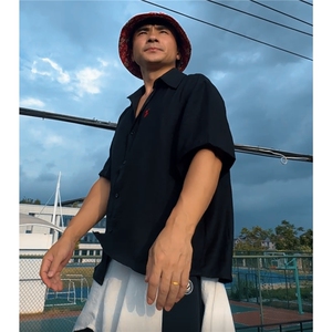 DC02男士短袖棉麻亚麻衬衫透气舒适面料凉爽透气衬衣慵懒风学院风