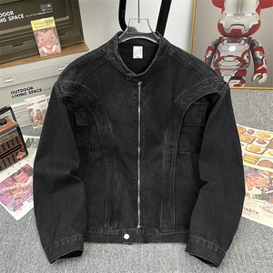 得物品质秋款男立领夹克衫宽松机车外套JK8873 P80图片