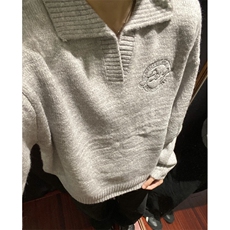 秋冬濮院针织软糯翻领刺绣毛衣针织衫宽松百搭情侣外套MF68P50，男装针织衫/毛衣，电商D256-2(原A064-2)