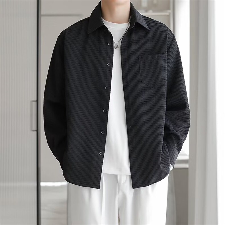 W458-P40春秋长袖男士棉麻衬衫多色休闲时尚风立领寸衫，男装衬衫，星座911-1